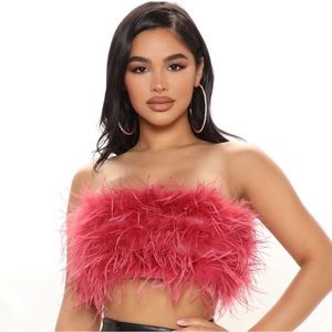 Fashion Nova Feather Tube Top